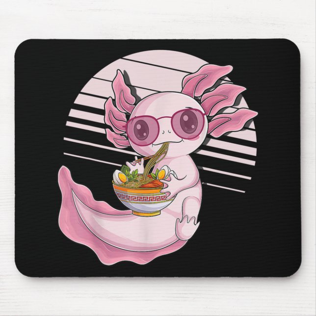 Kawaii Axolotl Ramen Noodles Japanese Food Anime G Mousepad (Vorne)