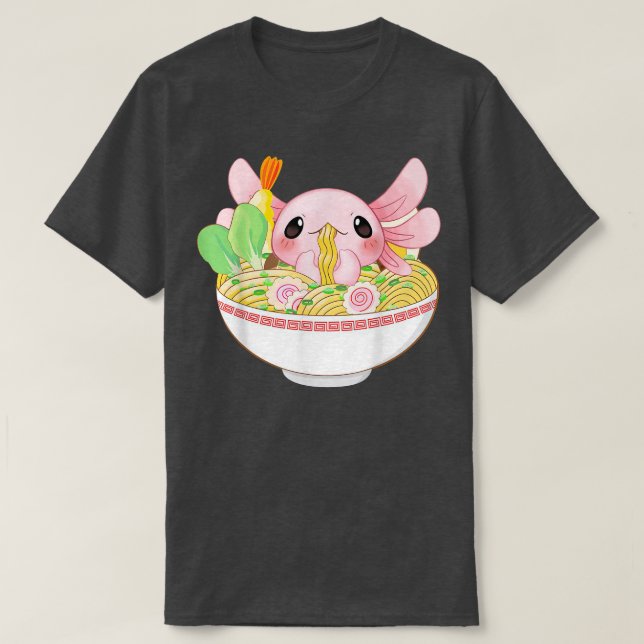 Kawaii Axolotl Ramen Noodles Japanese Food Anime G T-Shirt (Design vorne)