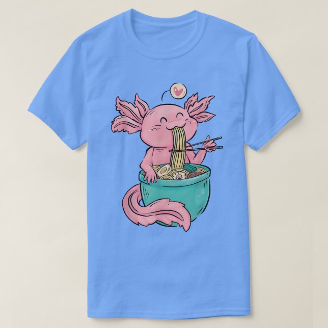 Kawaii Axolotl Ramen Noodles Japanisch Anime Otaku T-Shirt (Design vorne)