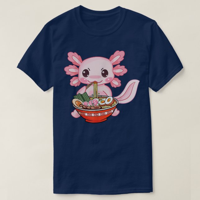 Kawaii Axolotl Ramen Noodles Japanisch Anime Otaku T-Shirt (Design vorne)