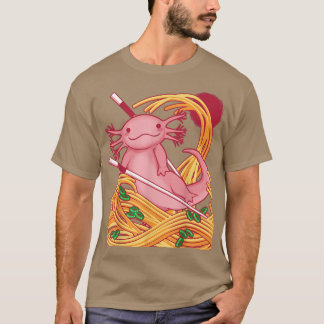 Kawaii Axolotl Salamander Eating Japanisch Ramen F T-Shirt