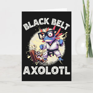 Kawaii Axolotl Schwarzgurt Karate Kickboxen Martia Karte