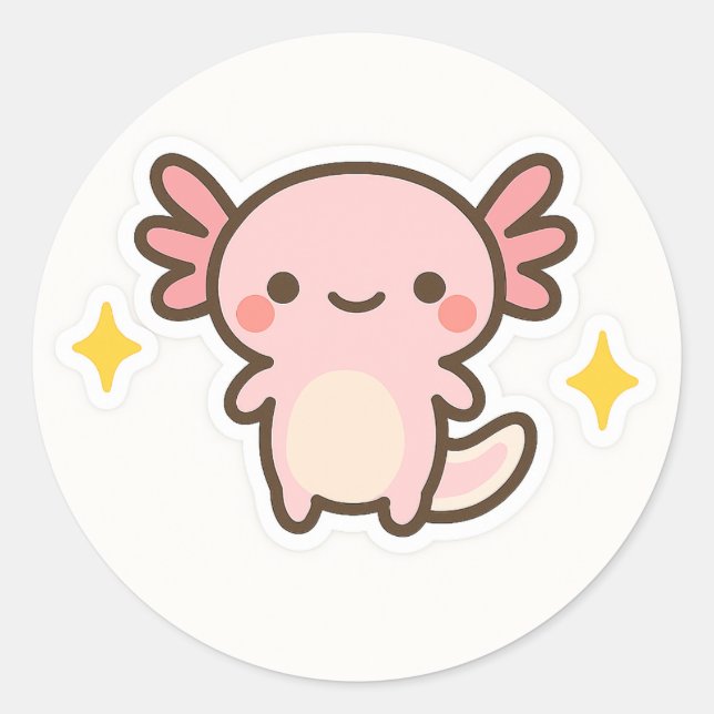 Kawaii Axolotl Sticker (Vorderseite)