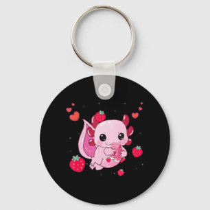 Kawaii Axolotl Strawberry Milk Shake Anime Gift Gi Schlüsselanhänger