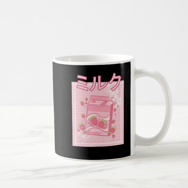 Kawaii Axolotl Strawberry Milk Shake Carton Japane Kaffeetasse (Rechts)