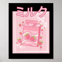 Kawaii Axolotl Strawberry Milk Shake Carton Japane