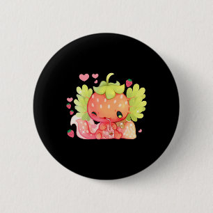 Kawaii Axolotl Strawberry Milk Shake Japanischer A Button