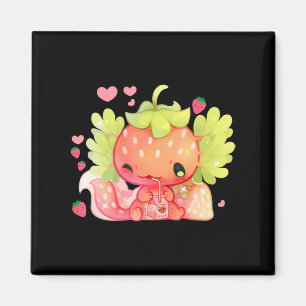 Kawaii Axolotl Strawberry Milk Shake Japanischer A Magnet