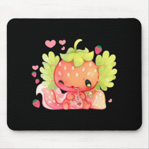 Kawaii Axolotl Strawberry Milk Shake Japanischer A Mousepad