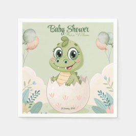 Kawaii Baby Alligator Hütet Eier Wasserfarbe Serviette
