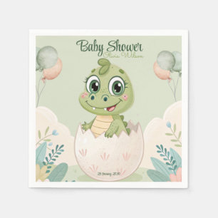 Kawaii Baby Alligator Hütet Eier Wasserfarbe Serviette
