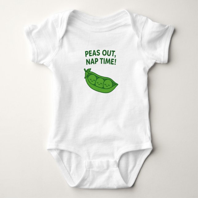 Kawaii Baby Bodysuie– Peas Out Nap Time Outfit Strampler (Vorderseite)