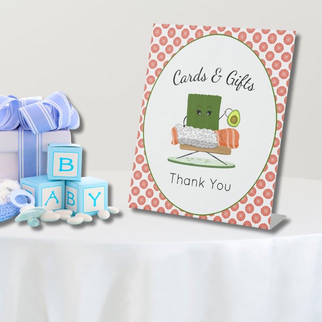 Kawaii Baby Dusche: Sushi Salmon Roll Cards & Gesc Sockelschild (Von Creator hochgeladen)