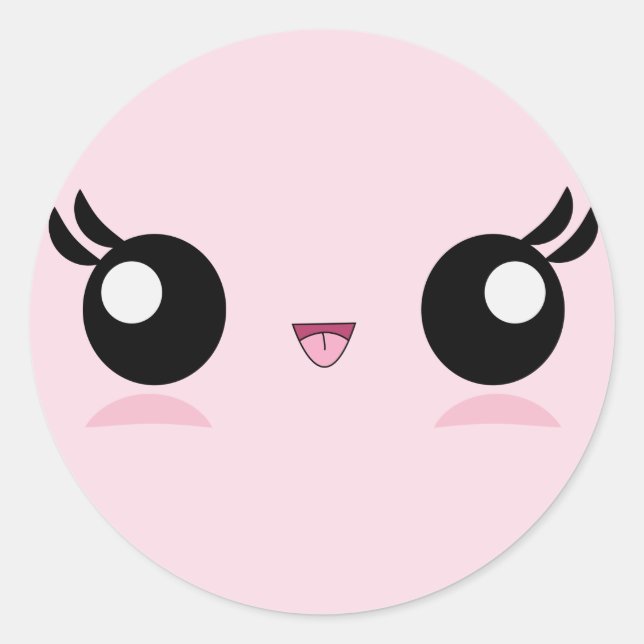 Kawaii Baby Face Aufkleber (Vorderseite)