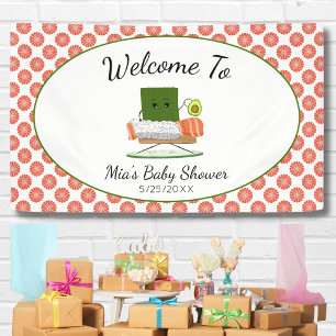 Kawaii-Baby-Party: Sushi und Lachsrolle Willkommen Banner