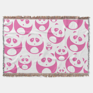 Kawaii Baby Pink und White Panda Muster Decke