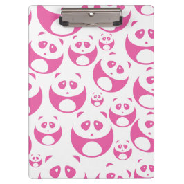Kawaii Baby Pink und White Panda Muster Klemmbrett