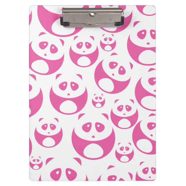 Kawaii Baby Pink und White Panda Muster Klemmbrett (Vorderseite)