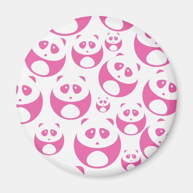 Kawaii Baby Pink und White Panda Muster Magnet (Vorne)