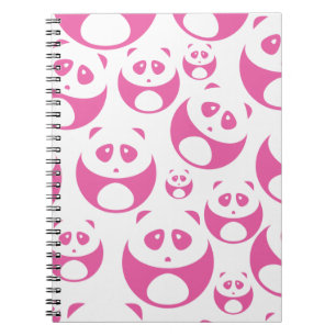 Kawaii Baby Pink und White Panda Muster Notizblock