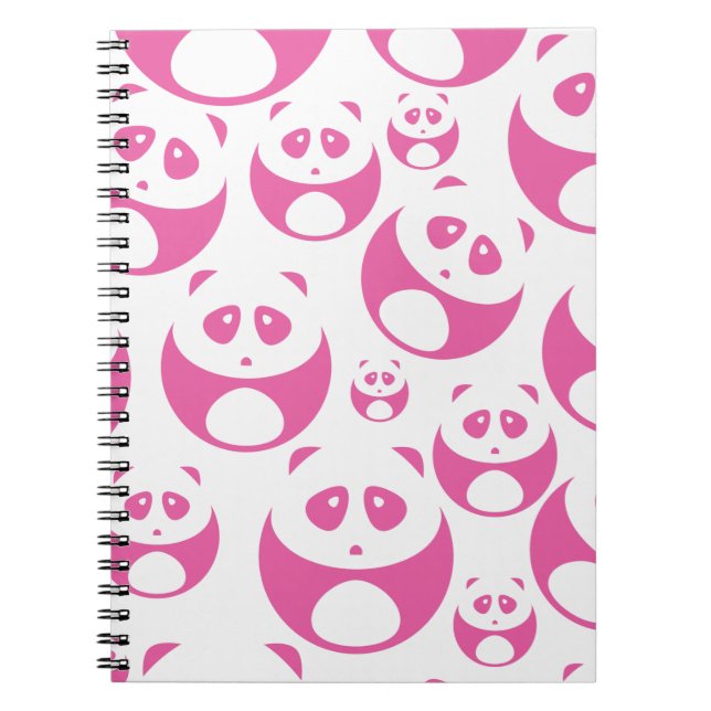Kawaii Baby Pink und White Panda Muster Notizblock (Vorderseite)