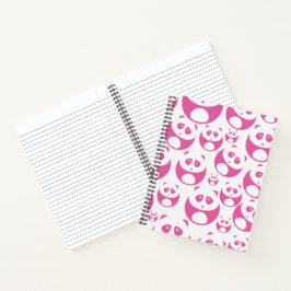 Kawaii Baby Pink und White Panda Muster Notizbuch