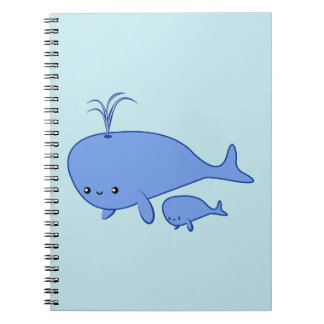 Kawaii Baby-Wal und Mutter Whale Notizblock