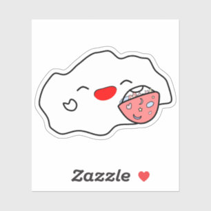 Kawaii Baby-Wolke mit einer Süßigkeiten-Tragetasch Aufkleber
