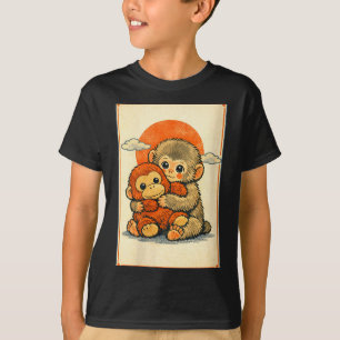Kawaii-Babyaffe süß japanischer Makake für Damen T-Shirt