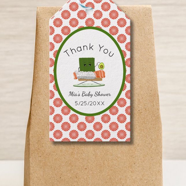 Kawaii Babydusche: Sushi und Salmon Roll Thema Geschenkanhänger (Von Creator hochgeladen)