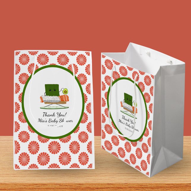 Kawaii Babydusche: Sushi und Salmon Roll Thema Mittlere Geschenktüte (Von Creator hochgeladen)