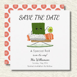 Kawaii Babydusche: Sushi und Salmon Roll Thema Save The Date