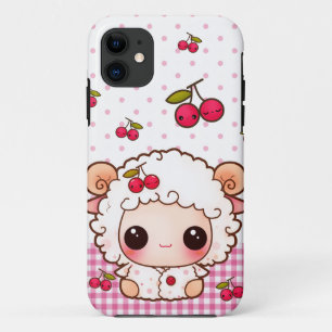 Kawaii Babyschafe und niedliche Kirschen Case-Mate iPhone Hülle