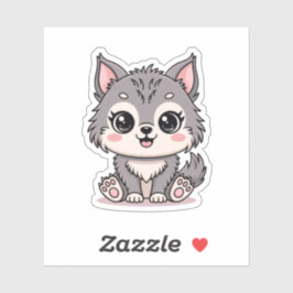 Kawaii-Babywolf-Tier-Aufkleber Aufkleber