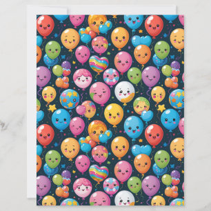 Kawaii-Ballon-Feiermuster-Schabblonenpapier