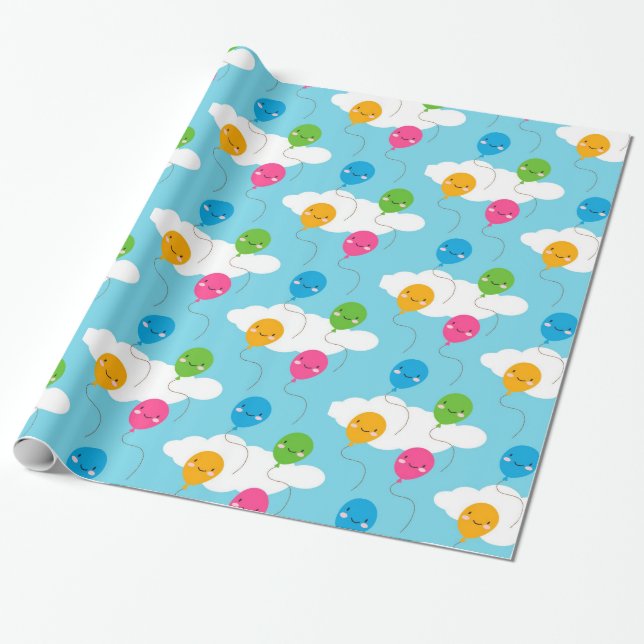 Kawaii Ballone Geschenkpapier (Ungerollt)