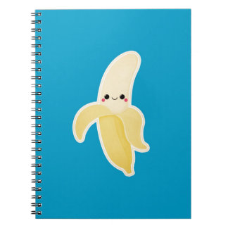 Kawaii Banane auf Blau Notizblock