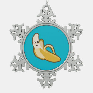 Kawaii Banane Schneeflocken Zinn-Ornament