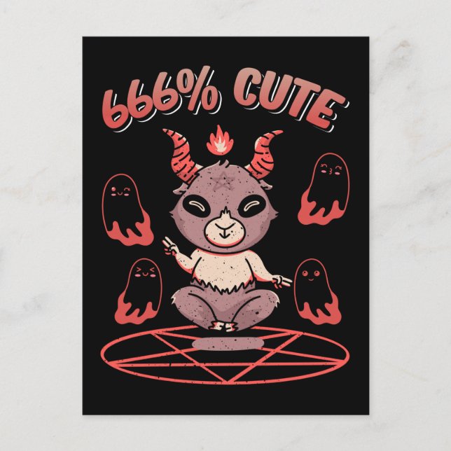 Kawaii Baphomet Occult Devil Goat Postkarte (Vorderseite)