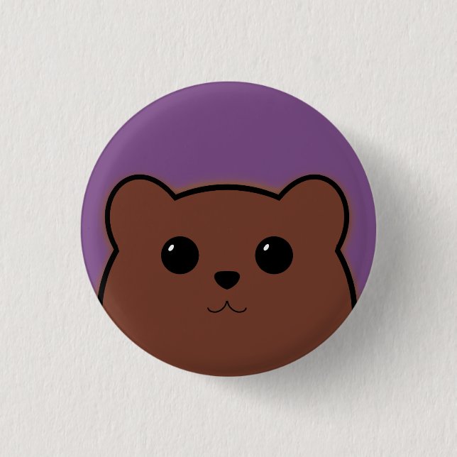Kawaii Bär (Brown) Button (Vorderseite)