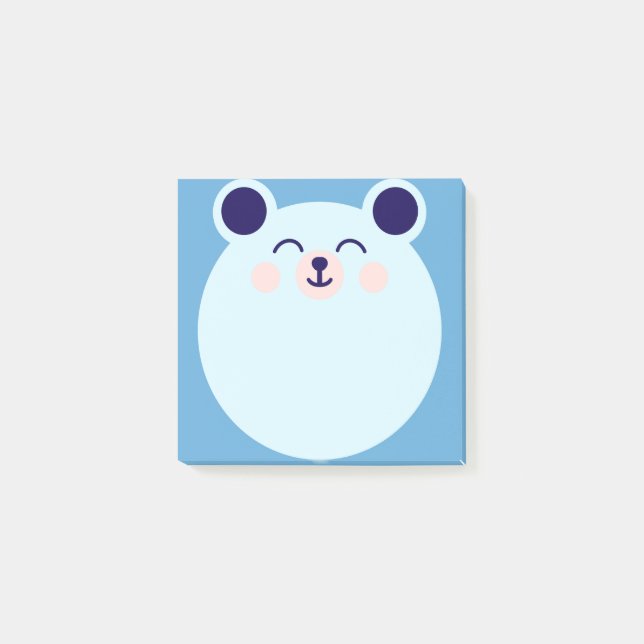 Kawaii-Bär Post-it Klebezettel (Vorderseite)