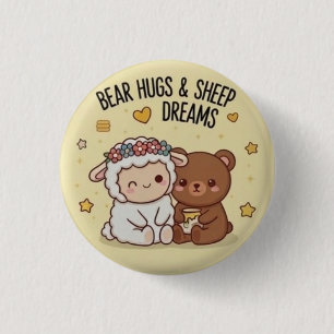 Kawaii-Bär und Schaf beste Freunde Süße Anstecknad Button