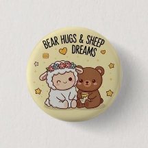 Kawaii-Bär und Schaf beste Freunde Süßer Pin-Butto