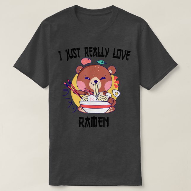 Kawaii Bären essen Regenmänner Japanisch Anime Noo T-Shirt (Design vorne)