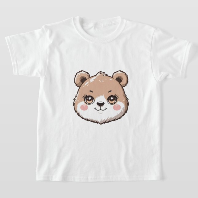 Kawaii-Bärenkopf  T-Shirt (Ablage )