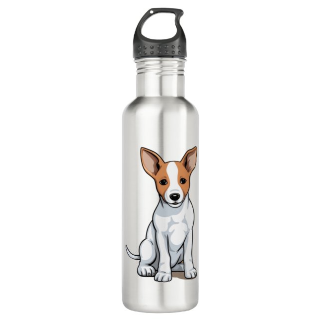 Kawaii Basenji Puppy Edelstahlflasche (Vorderseite)