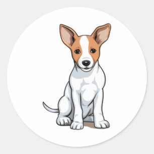 Kawaii Basenji Puppy Runder Aufkleber