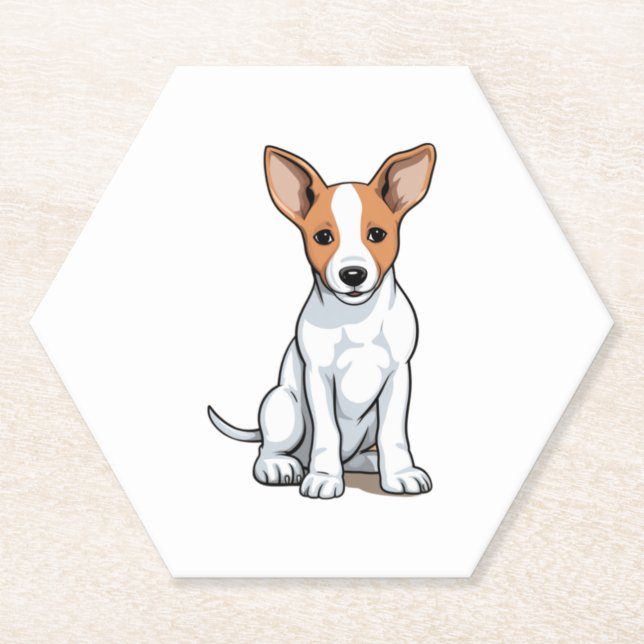Kawaii Basenji Puppy Untersetzer (Vorderseite)
