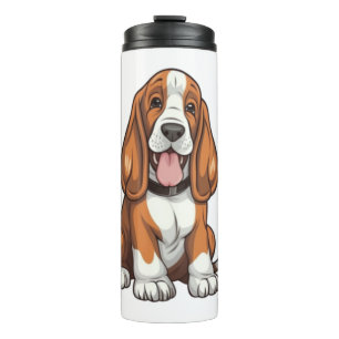 Kawaii Basset Hound Puppy Thermosbecher