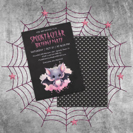 Kawaii Bat Halloween Geburtstagsparty Einladung